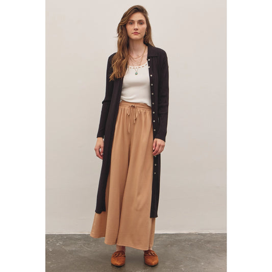 Ribbed Midi Sweater Dress Cardigan