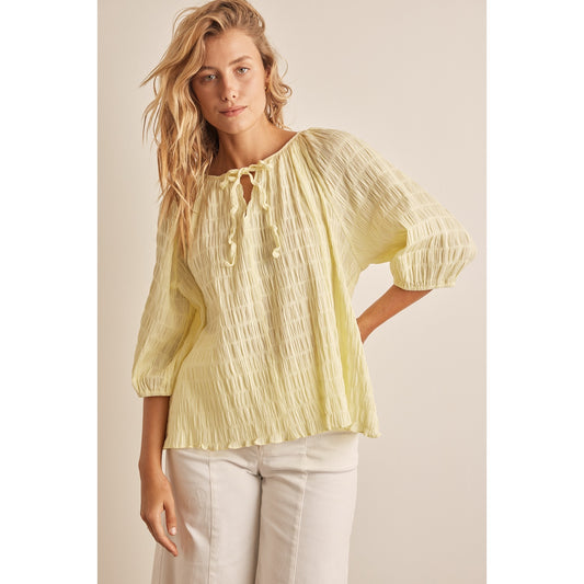 Textured Tie Blouse