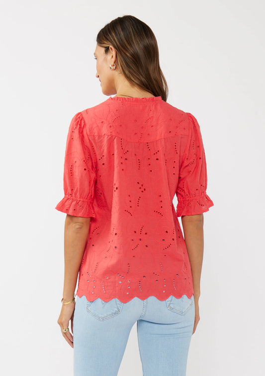 Embroidered Eyelet Blouse