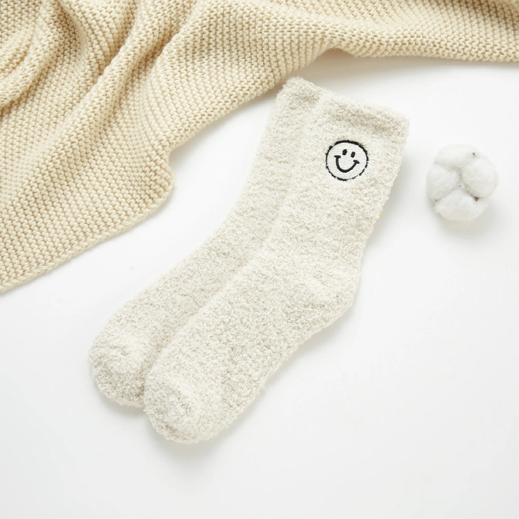 Soft Smiley Face Crew Socks