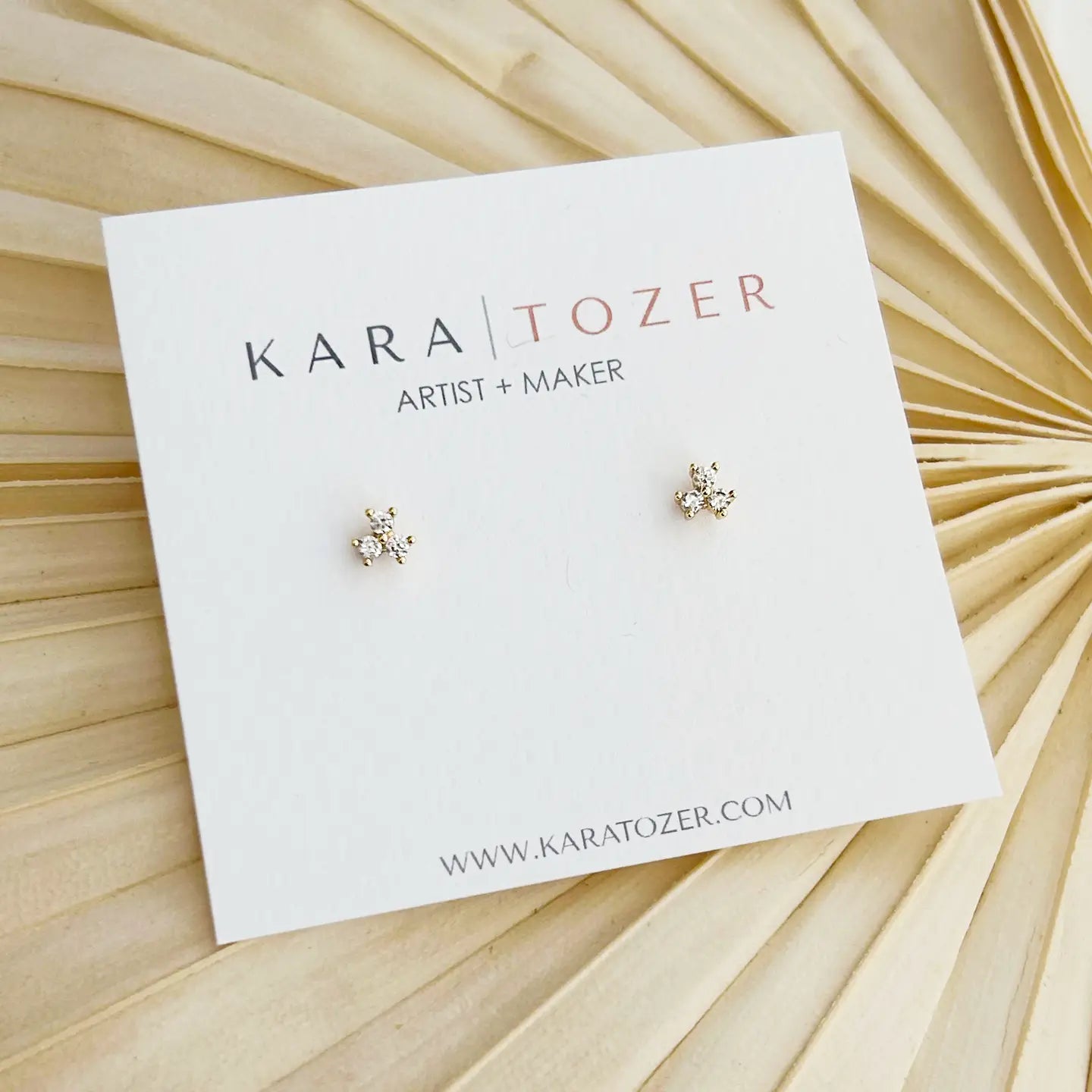 Dainty Cz Trinity Studs