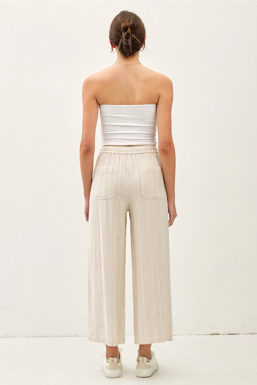 Linen Blend Wide Leg Pants