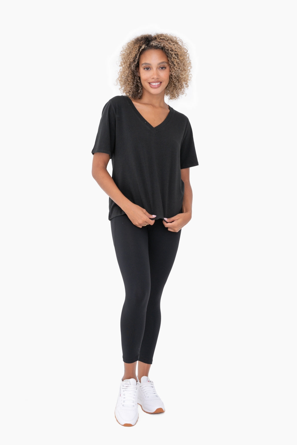 Cotton Blend V-Neck