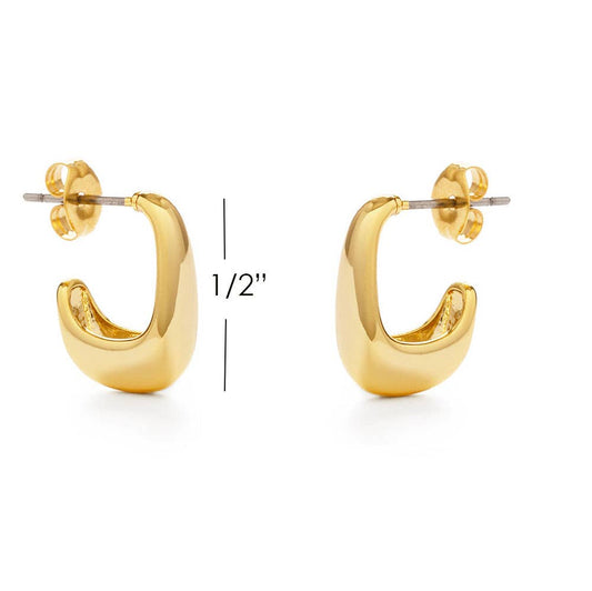 Geometric Hoop Stud Earrings