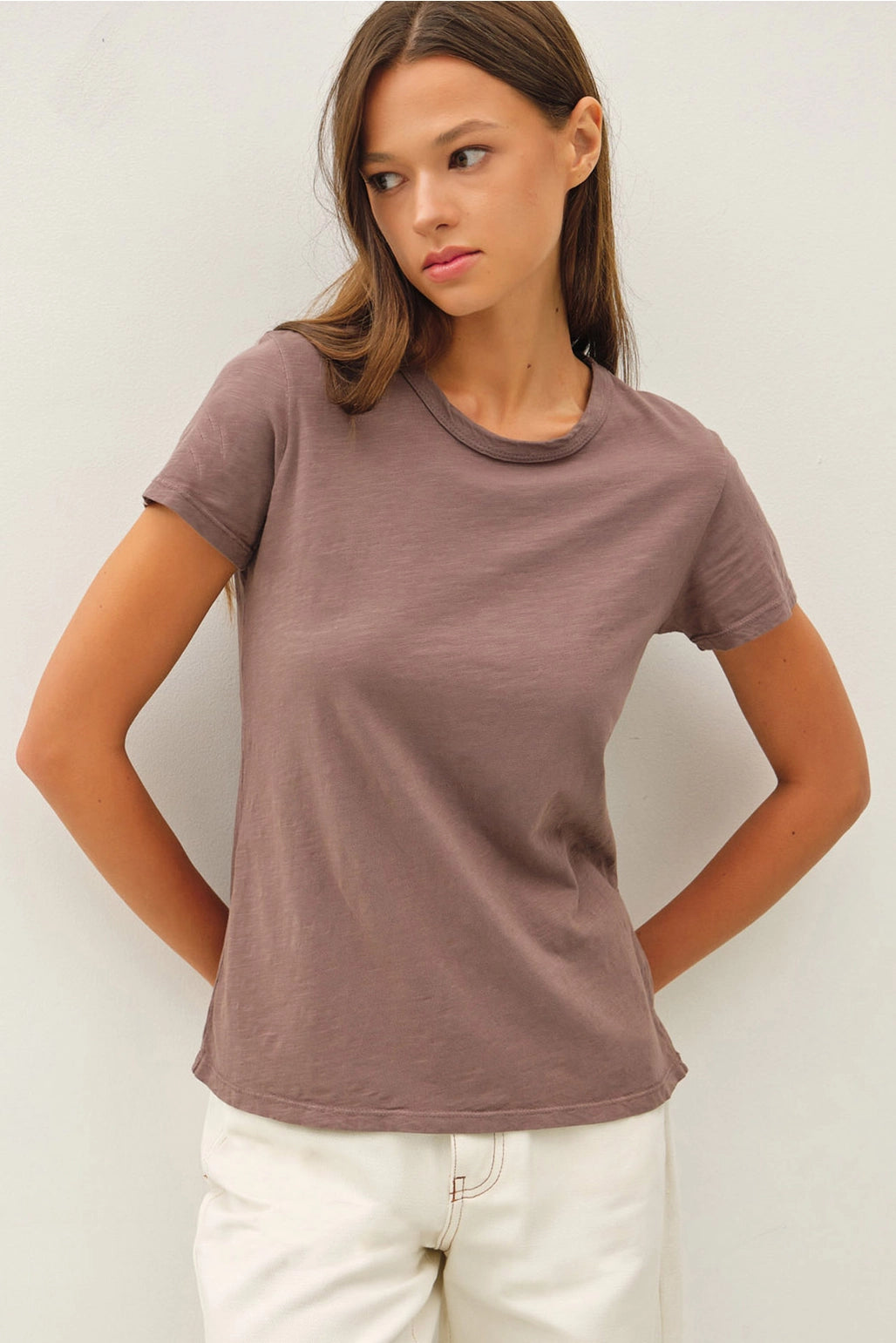 Everyday Cotton Slub Tee I Cocoa