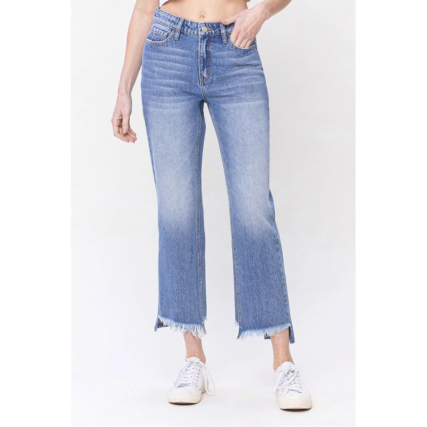 High Rise Straight Jeans - Vervet by FLYING MONKEY
