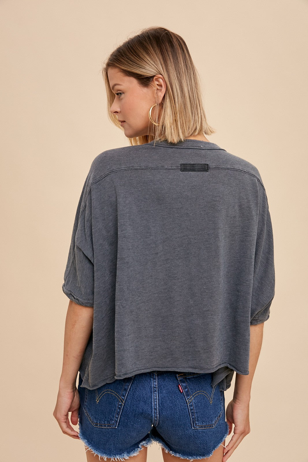 Raw Edge Flowy Dolman Tee