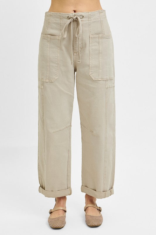 Tan Barrel Cargo Pants