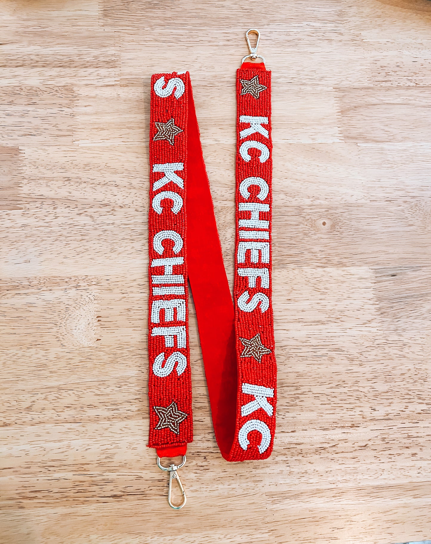KC Chiefs Beaded Bag Strap