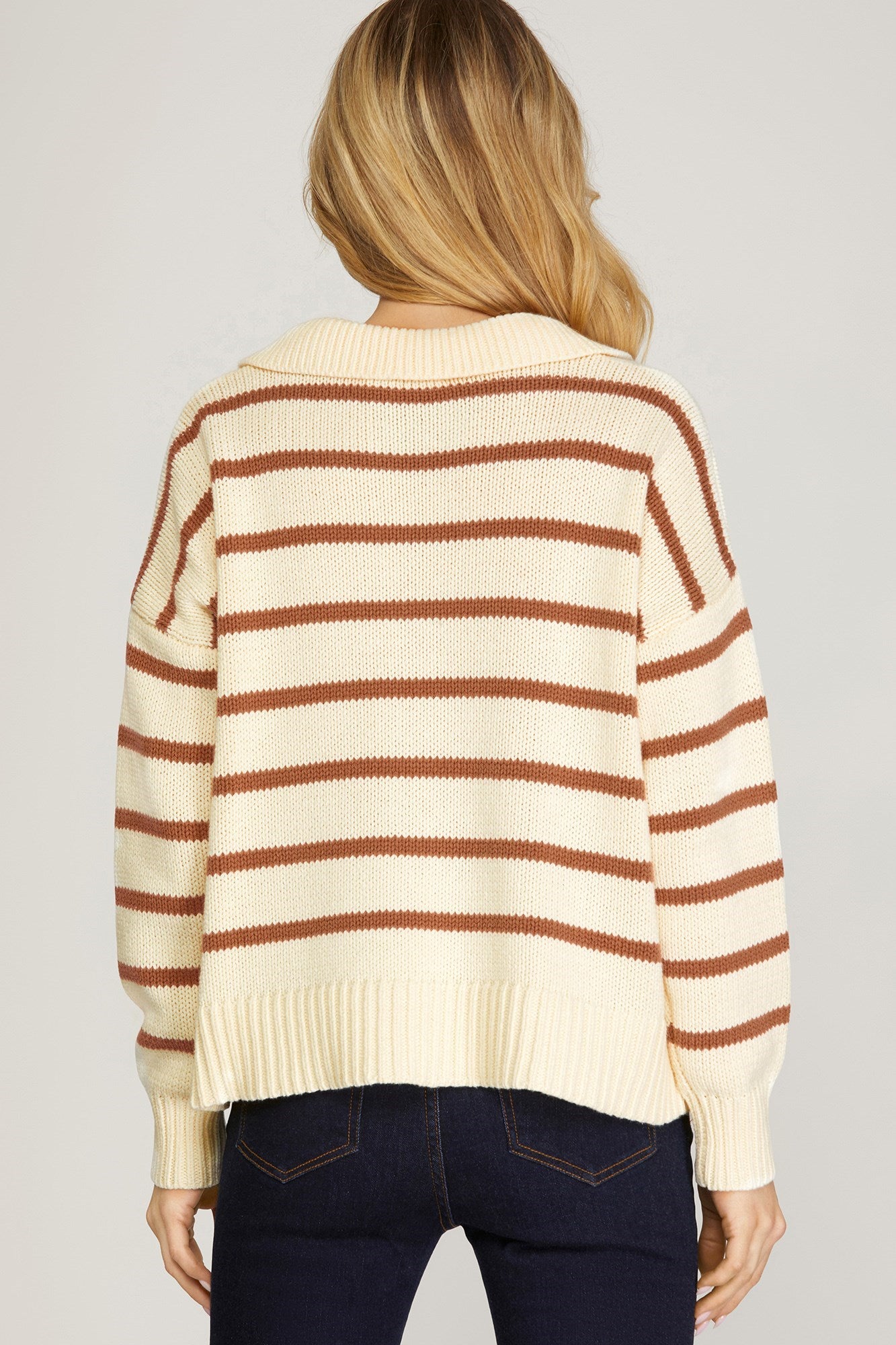 Striped Collared Sweater