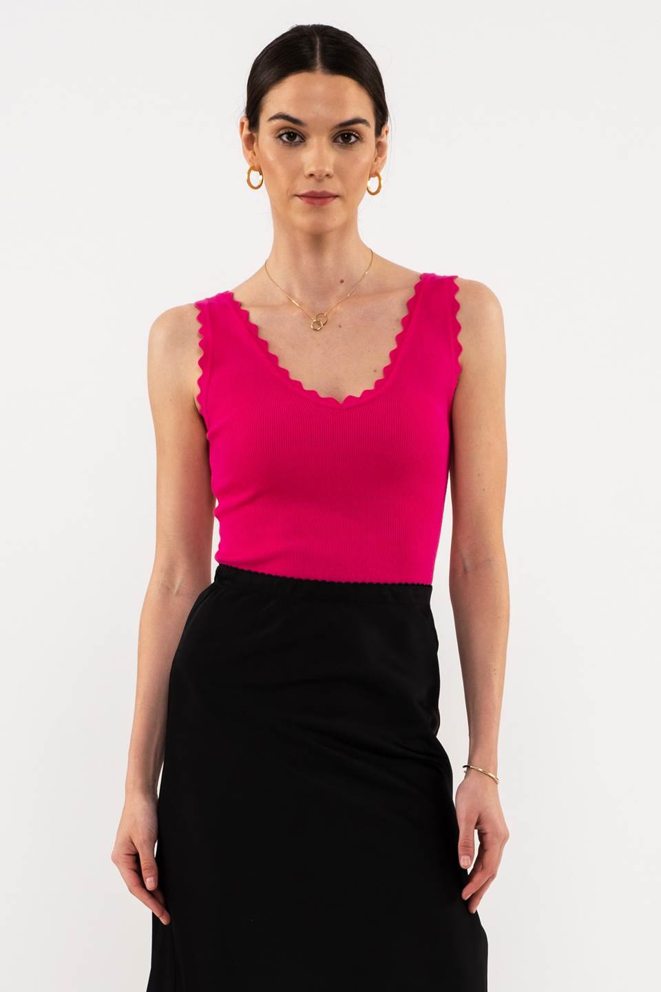 Fuchsia Ruffled Tank