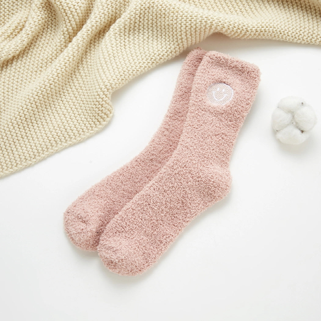 Soft Smiley Face Crew Socks