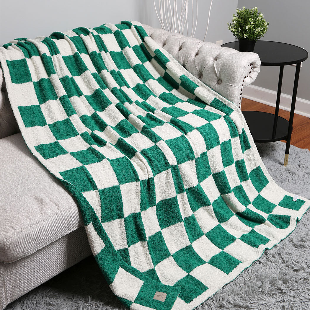 Checkered Throw Blanket - Green