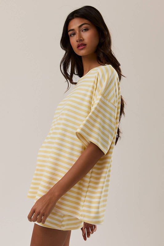 Butter Yellow Striped Tee