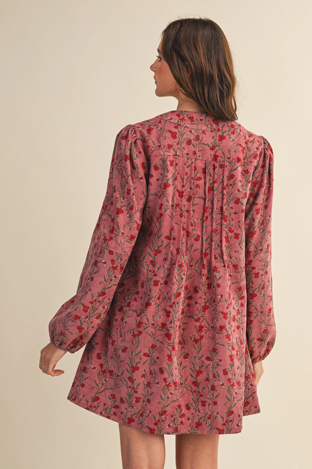 Floral Corduroy Dress