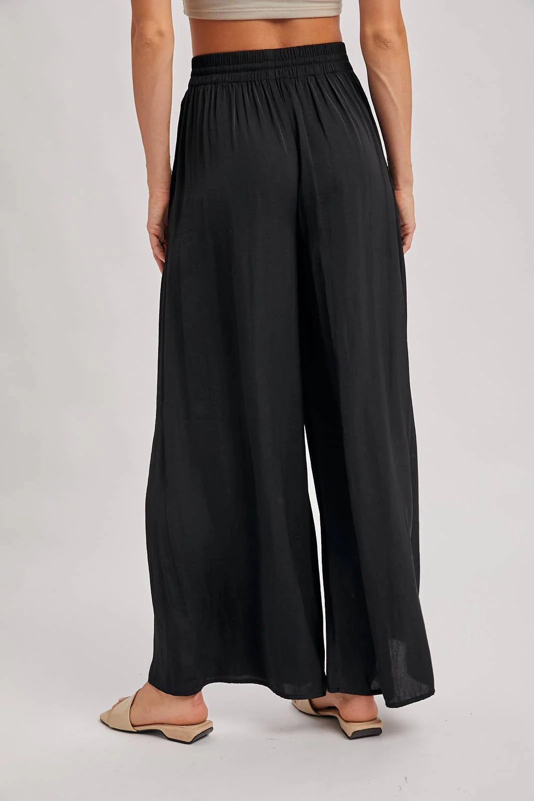 Silk Palazzo Wide Leg Pants