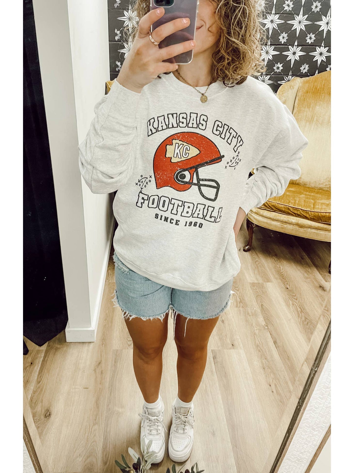 KC Football Helmet Crewneck