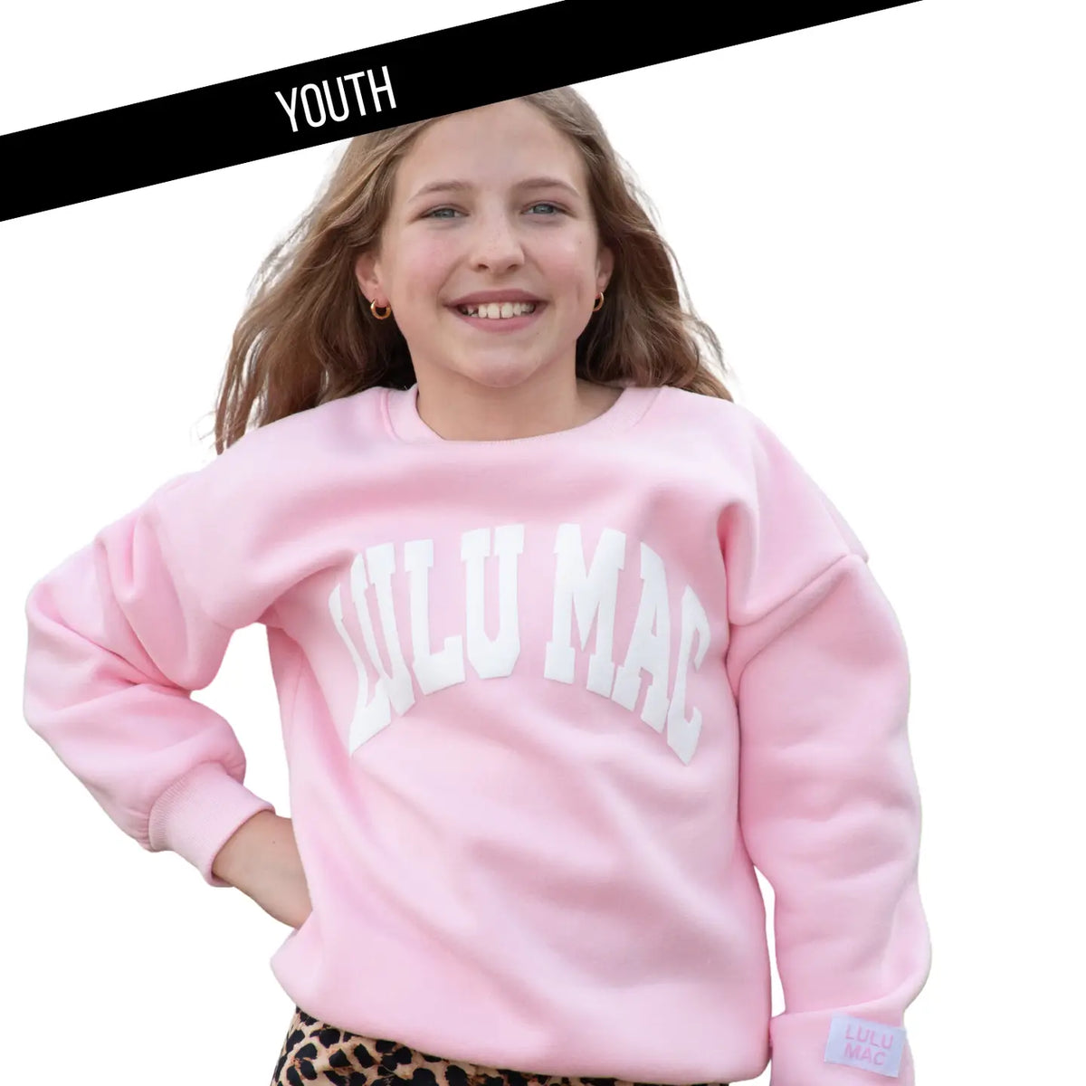 Youth Lulu Mac Pink Puff Crew