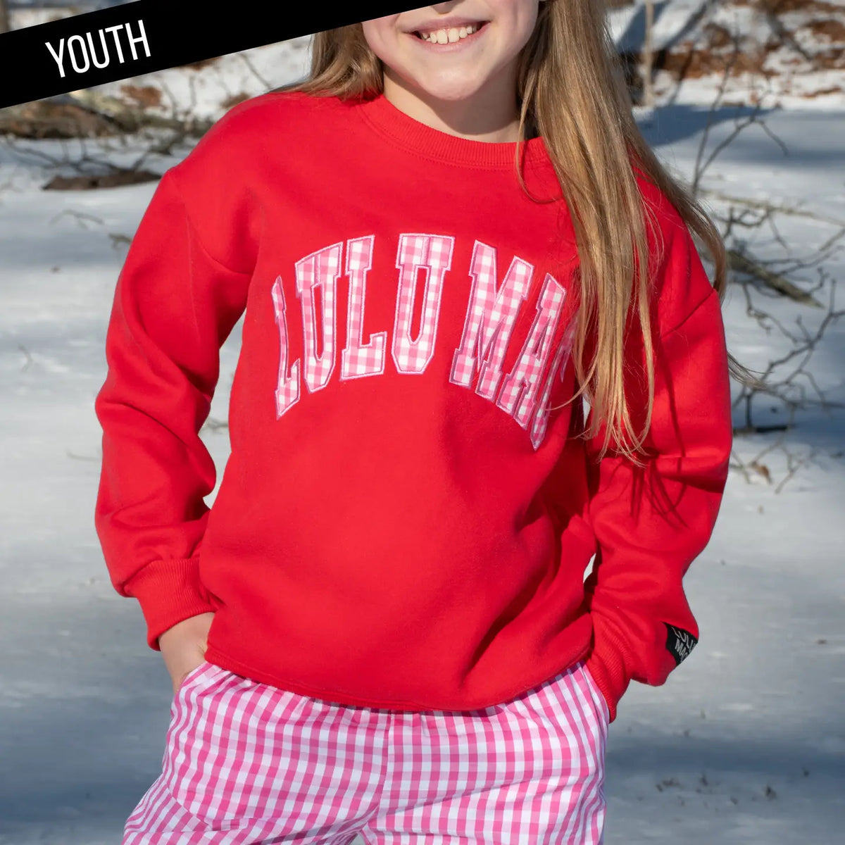 Youth Lulu Mac Red & Pink Gingham