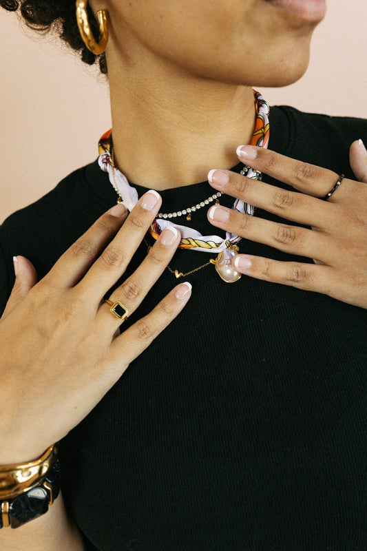 Mother of Pearl Scarf Necklace