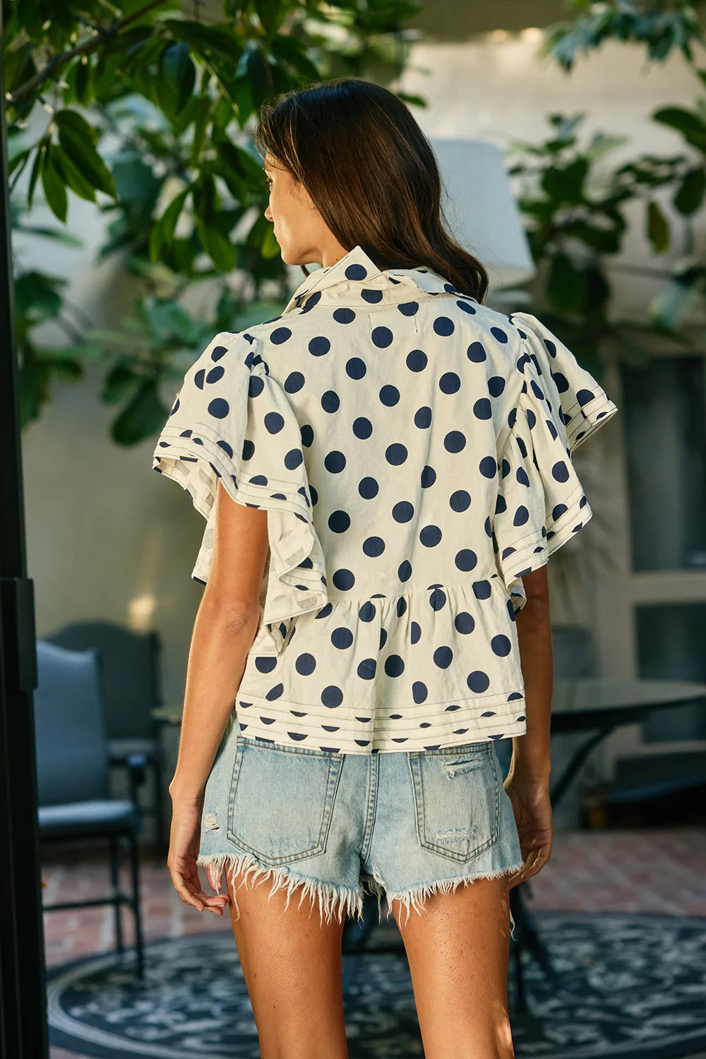 Polka Dot Pintuck Blouse