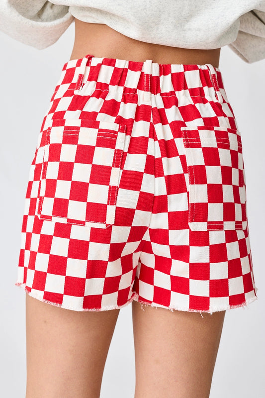 Red Checkered Shorts
