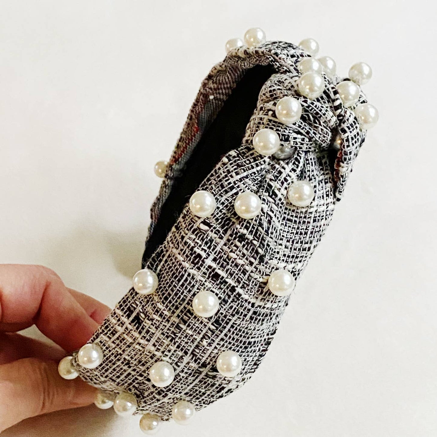 Pearl Studded Headband - Black