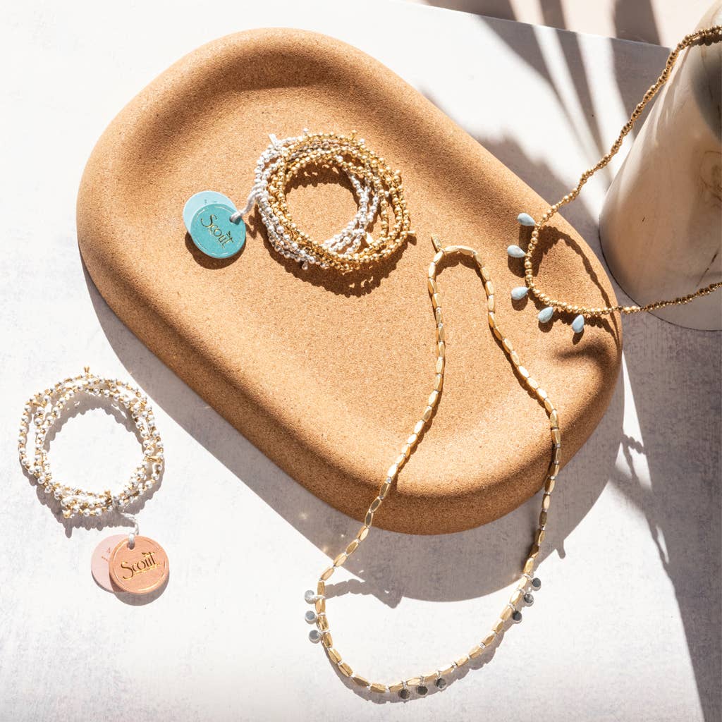Everyday Silver Beaded Wrap