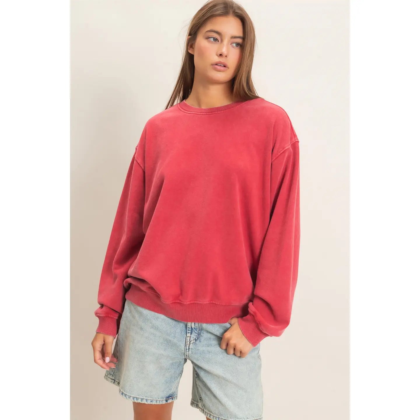 Mineral Wash Crew I Red