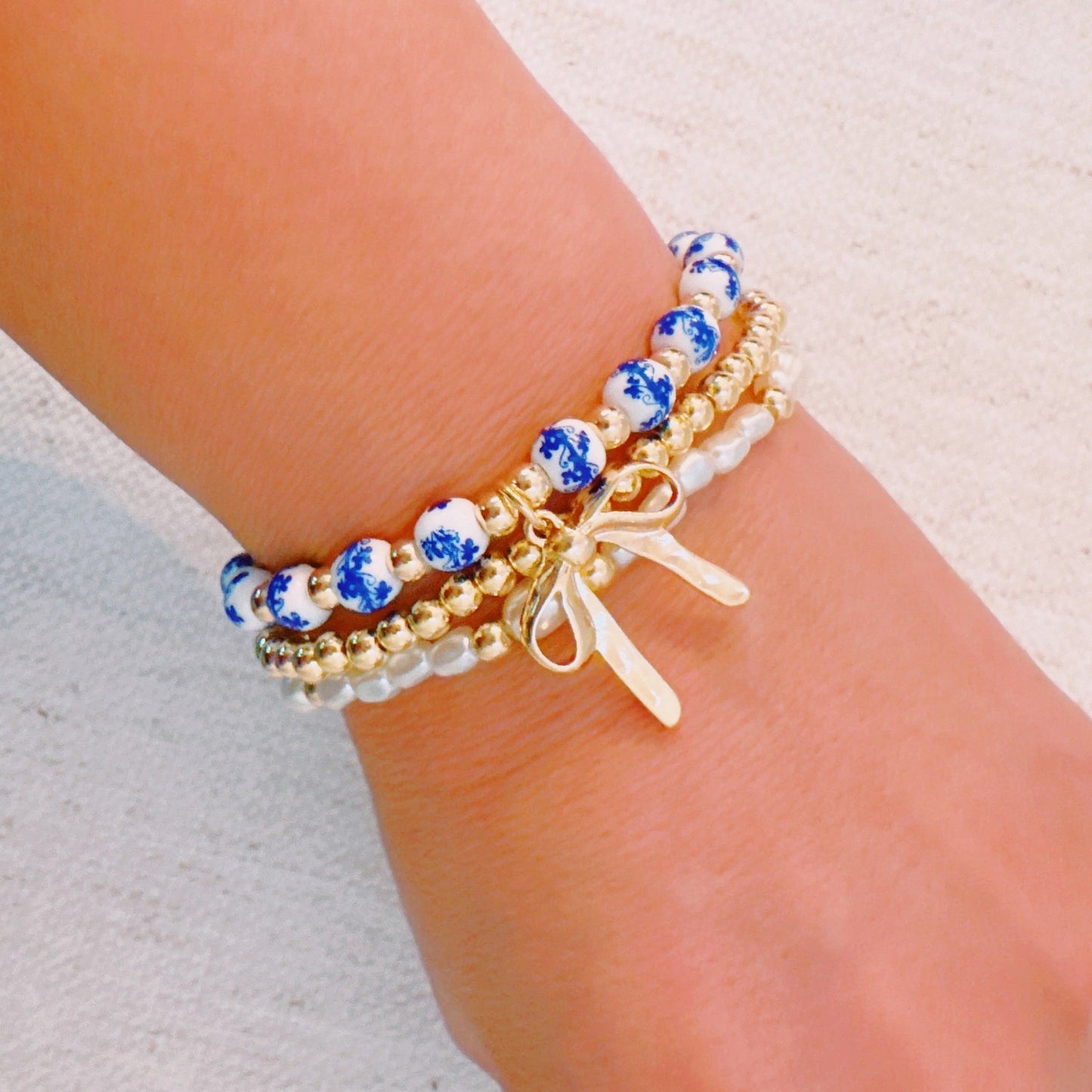 Floral Beaded Bracelet Set