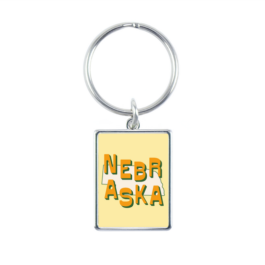 Nebraska State Love Keychain