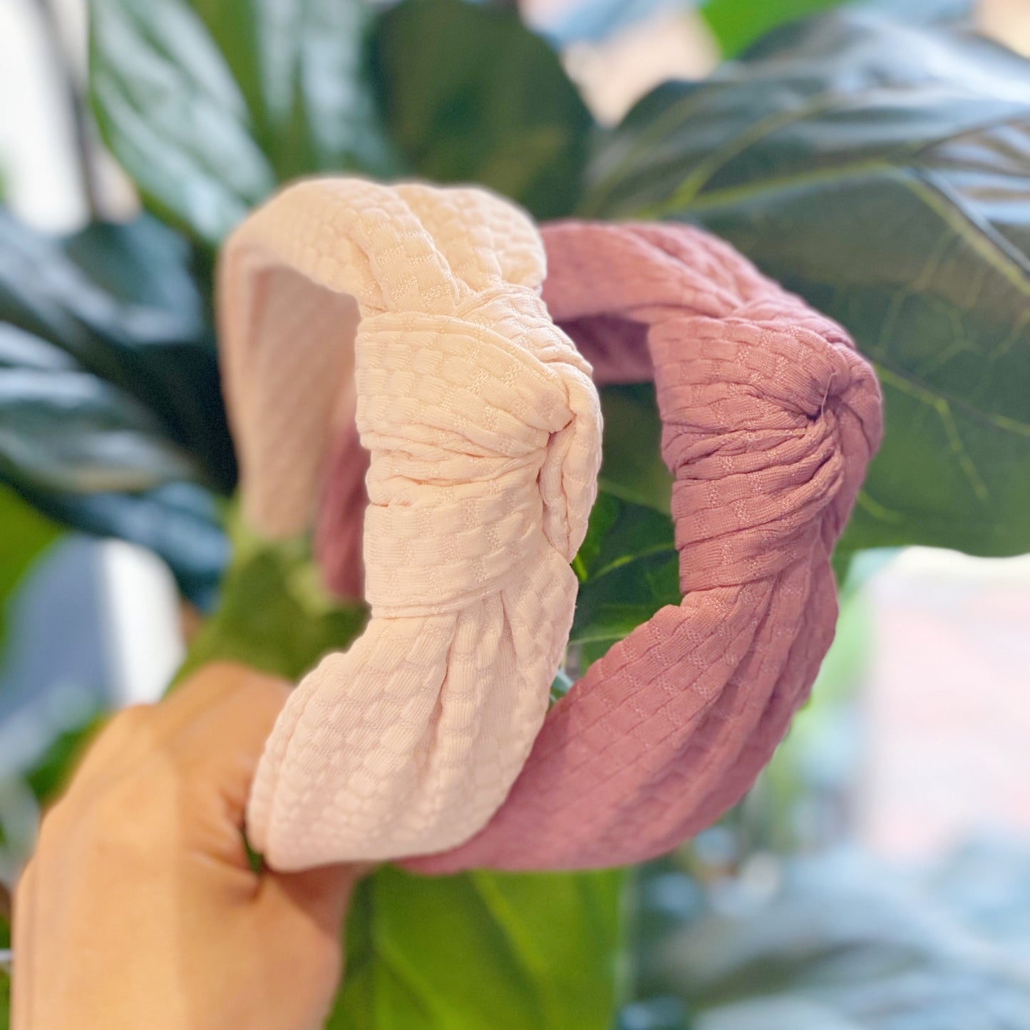 Embossed Charm Headband - Pink