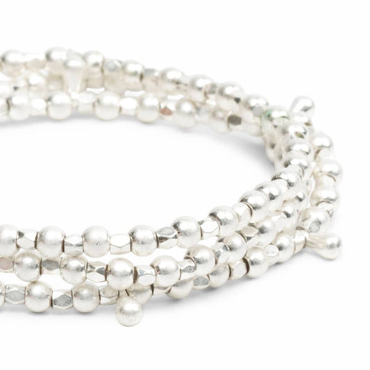 Everyday Silver Beaded Wrap
