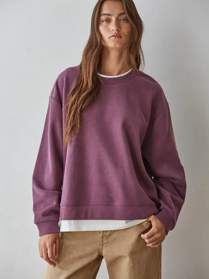 Layered Crew I Plum