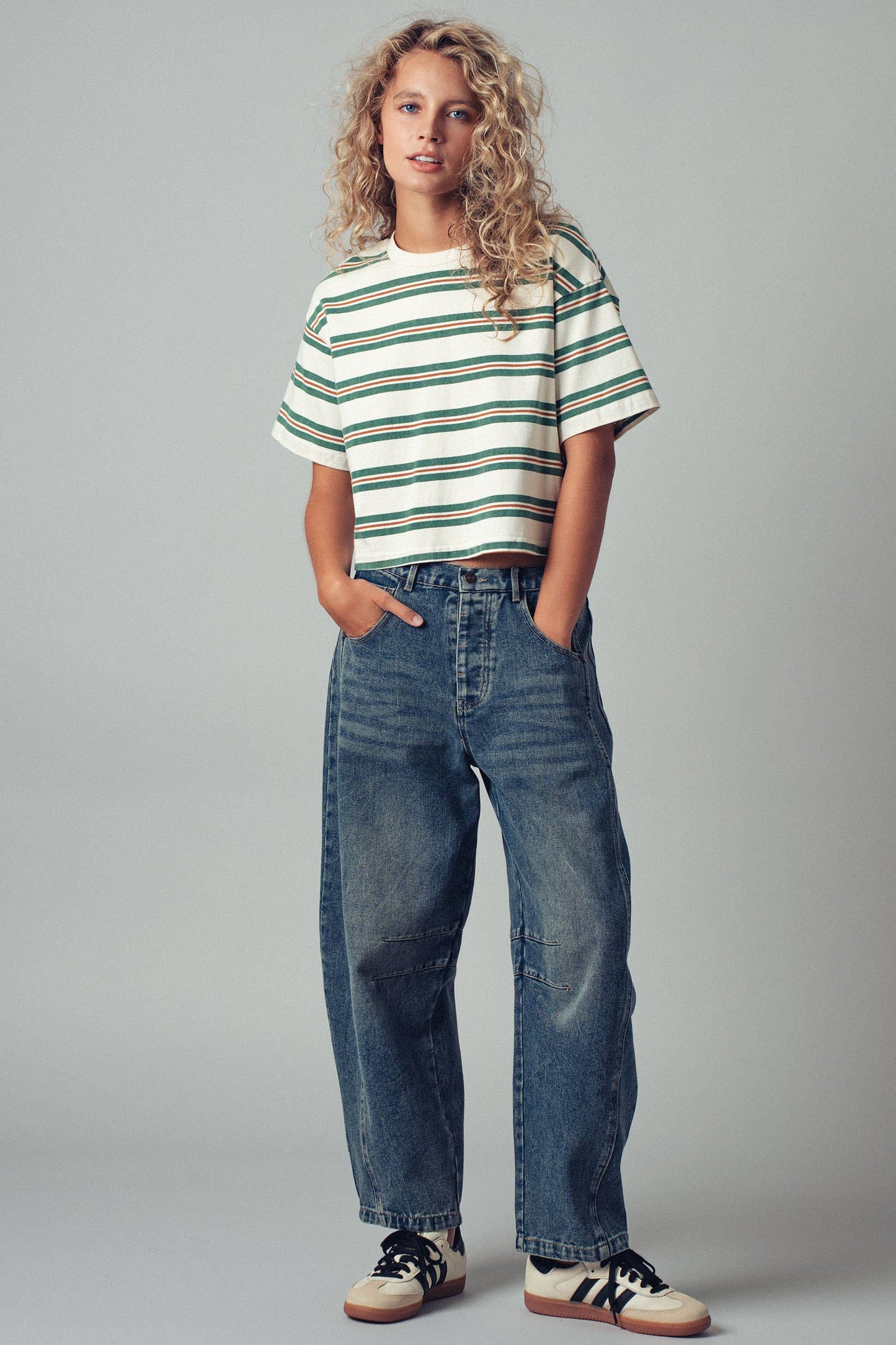 Vintage Washed Striped Cotton Tee