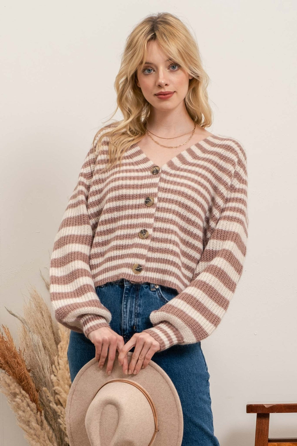 Horizontal Striped Cardigan