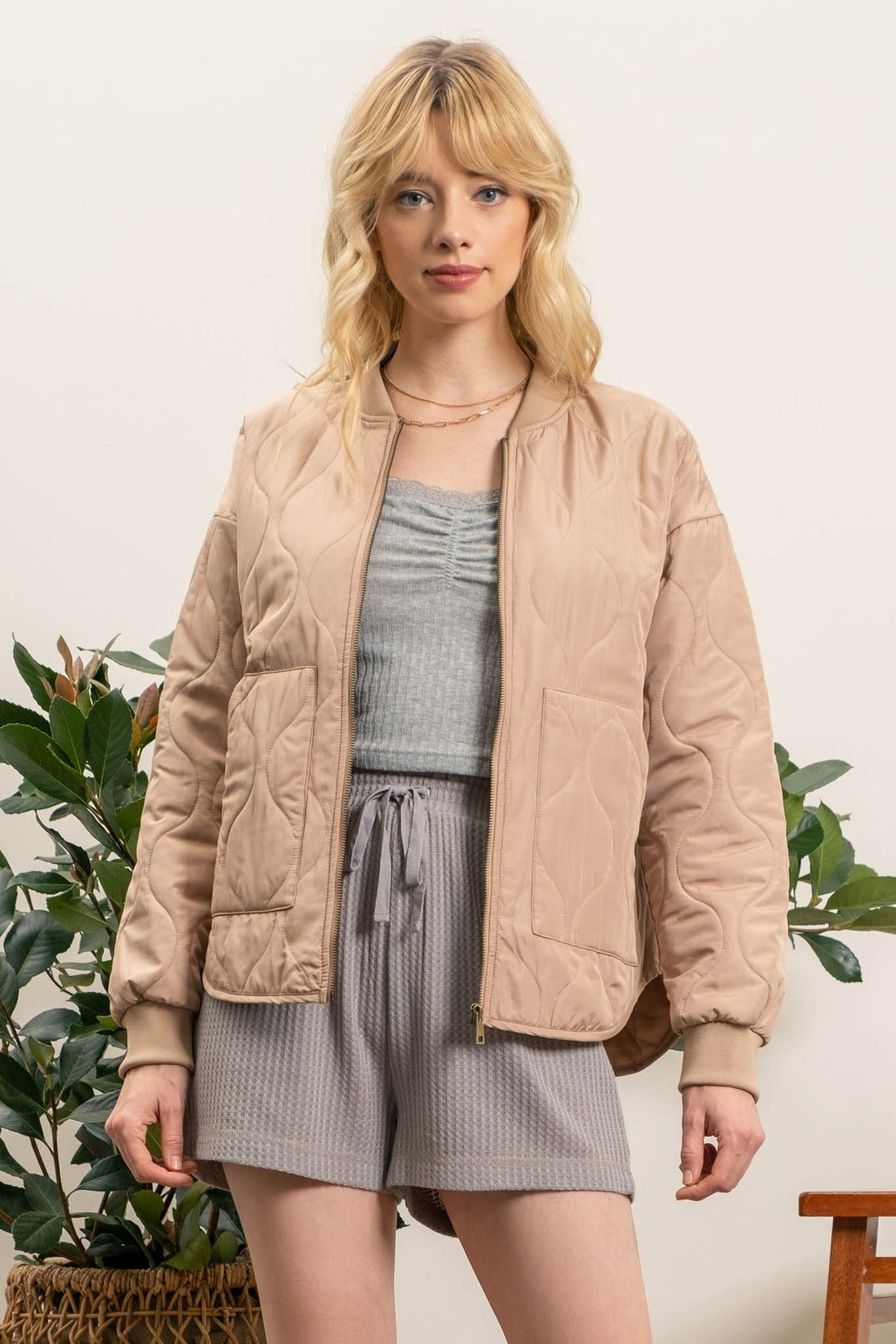 Quilted Zip Up Jacket