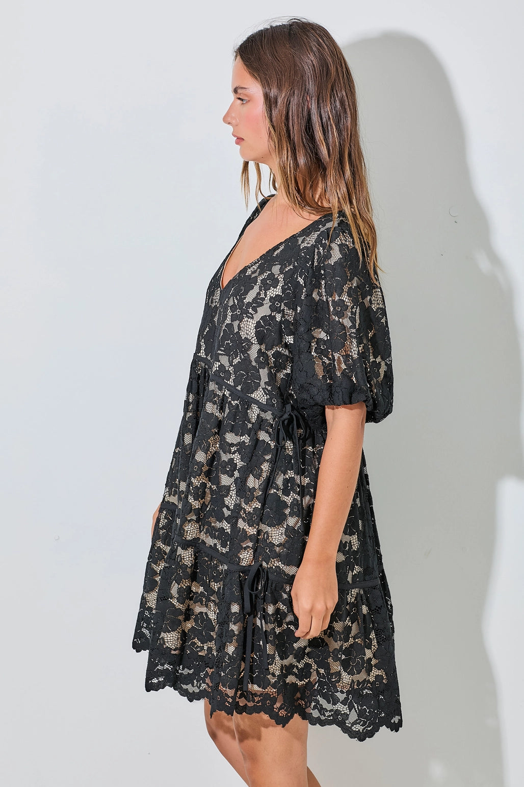 Lace Babydoll Mini Dress