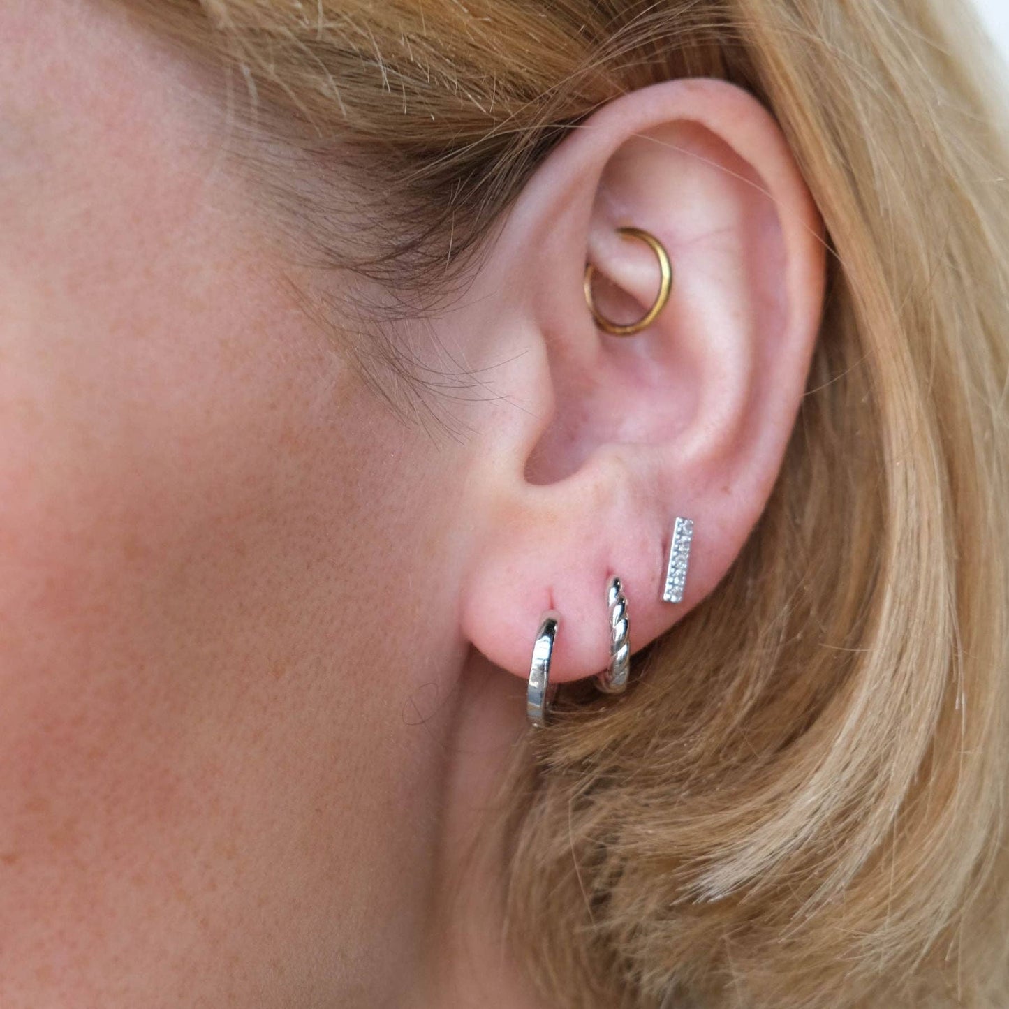 Silver Classics Dainty Earring Set: Silver