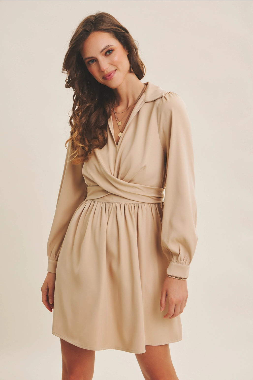 Waist Wrap Tie Mini Dress