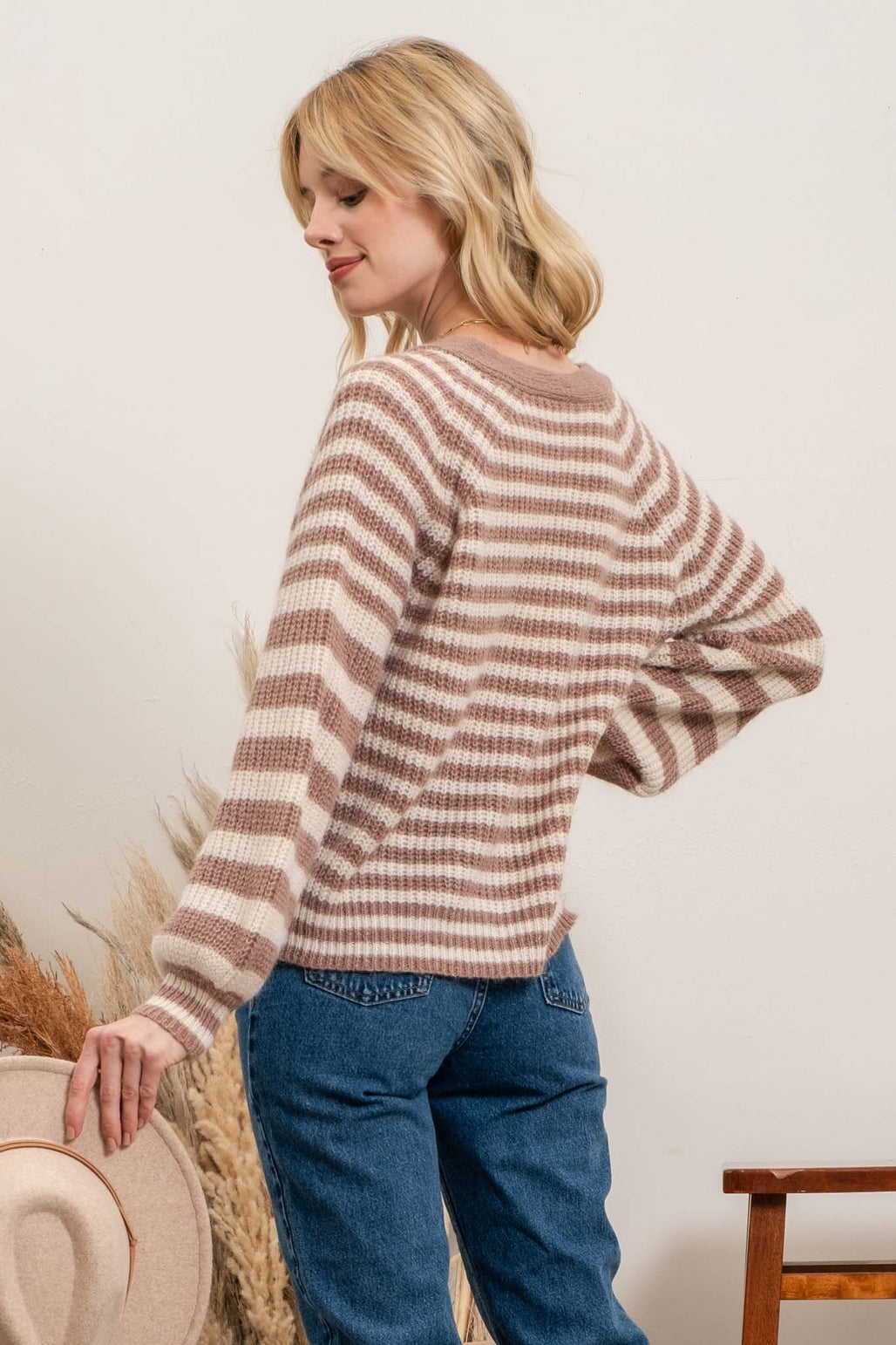 Horizontal Striped Cardigan
