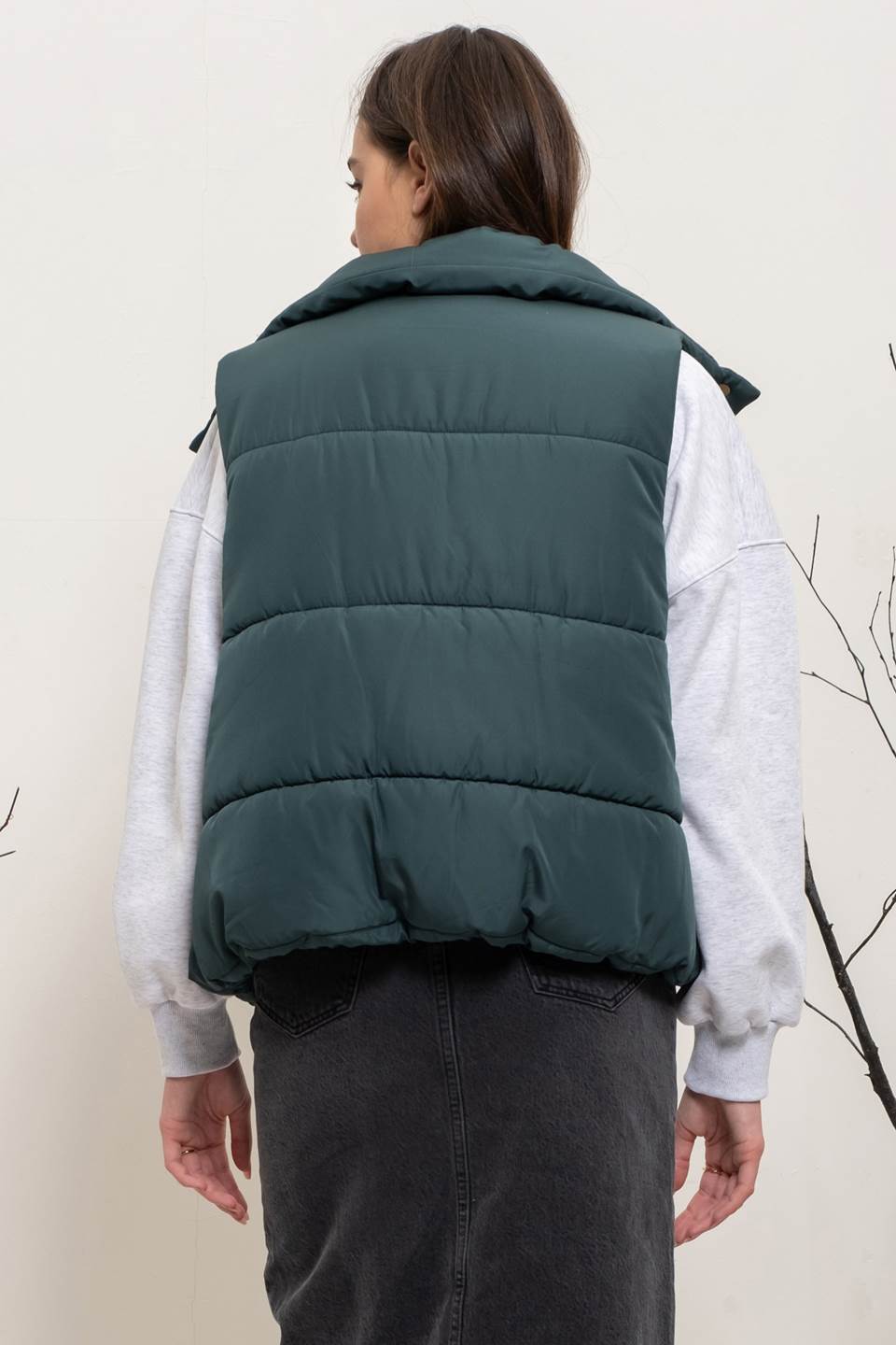 Ruched Bomber Vest