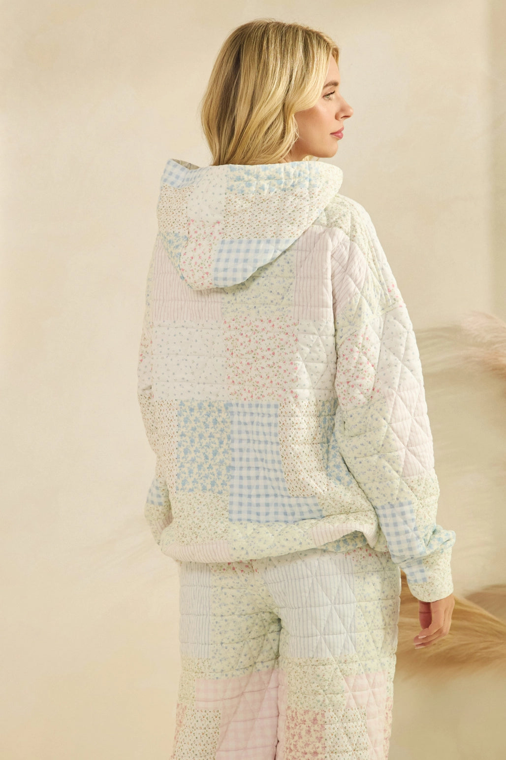 Floral Quilted Hoodie