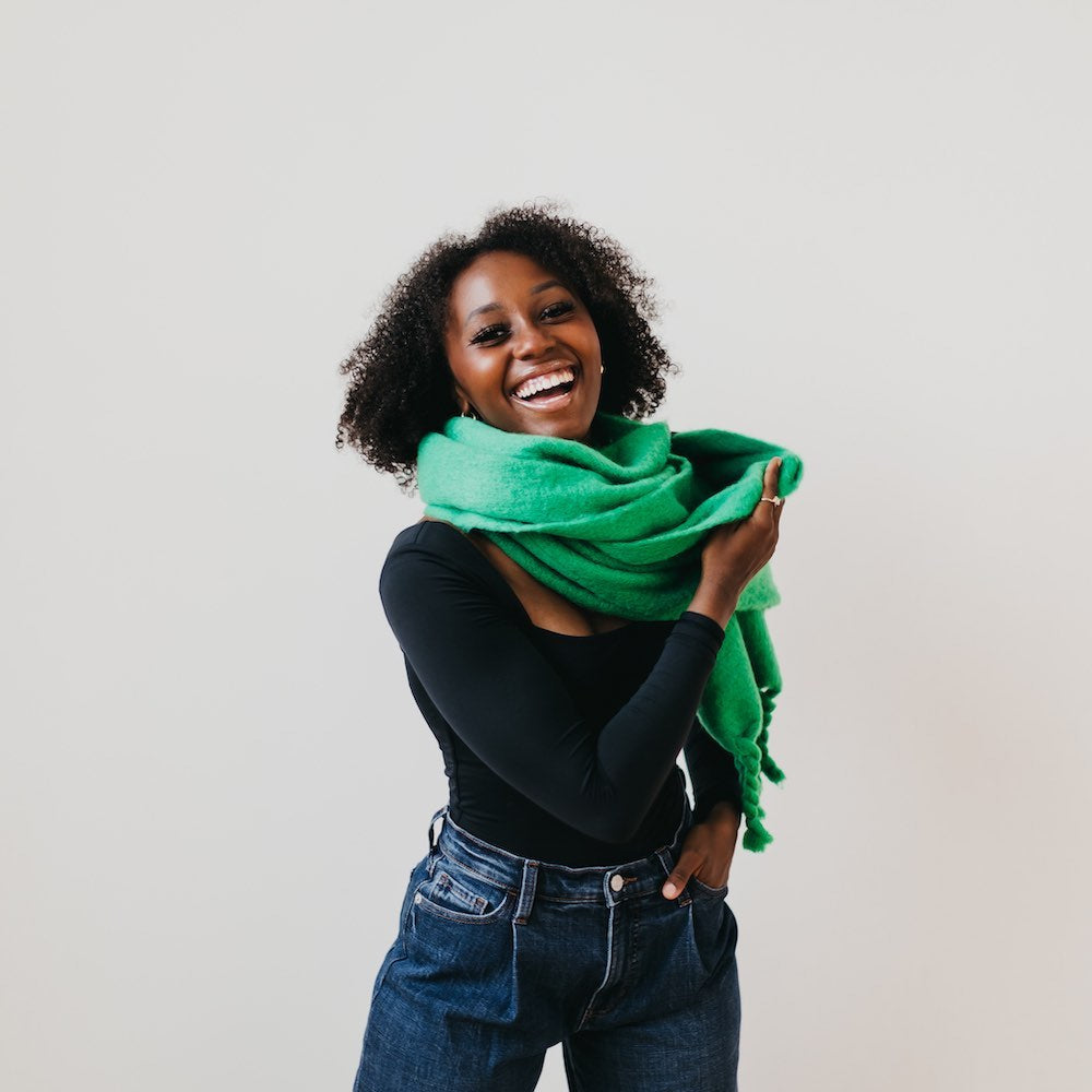 Fringe Scarf - Green