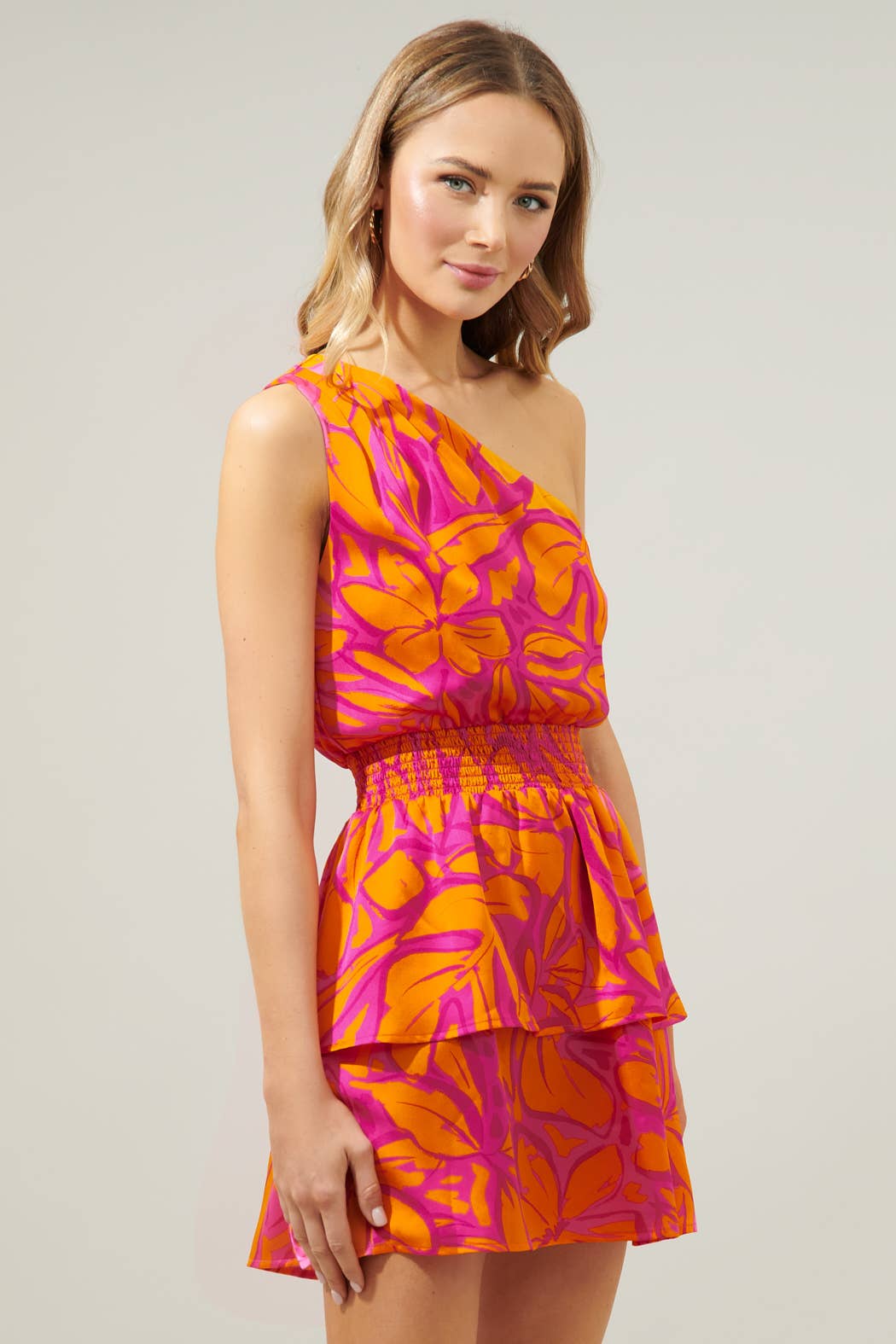 Sweet Satin One Shoulder Dress
