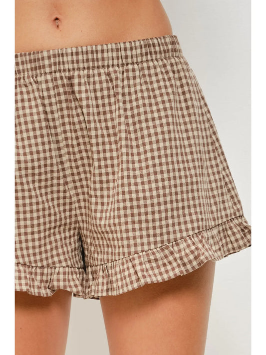 Kora Frill Gingham Shorts