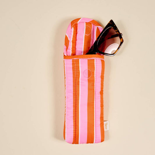 Puffy Sunglasses Case I Sicily Stripes Pink