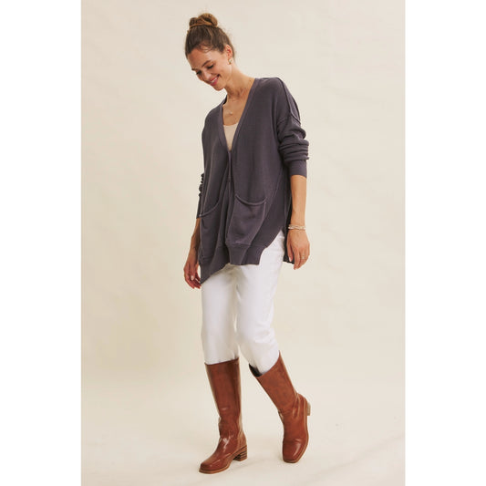 Slate Blue Slouchy Cardigan