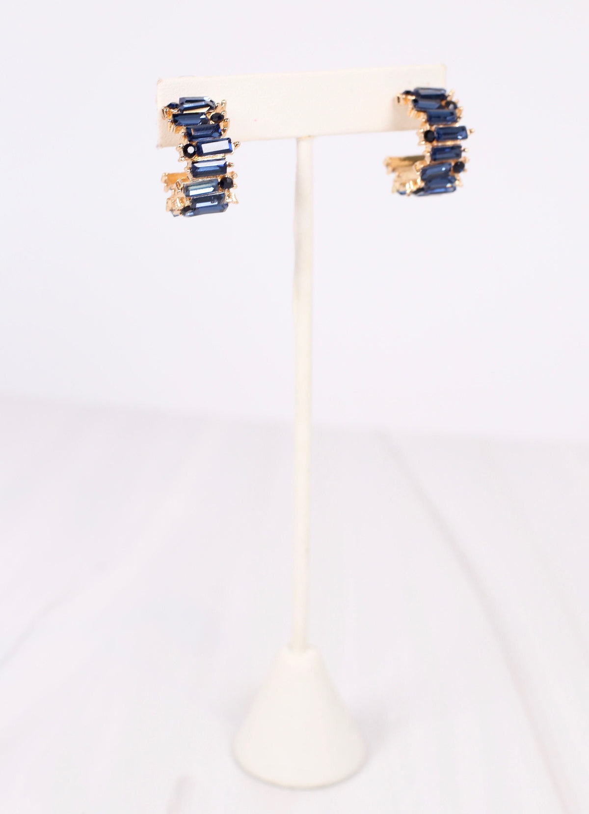 Navy Stone Hoop Earring