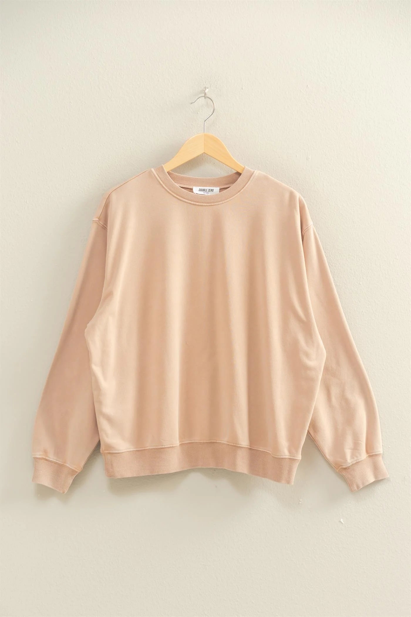 Taupe Mineral Washed Crew
